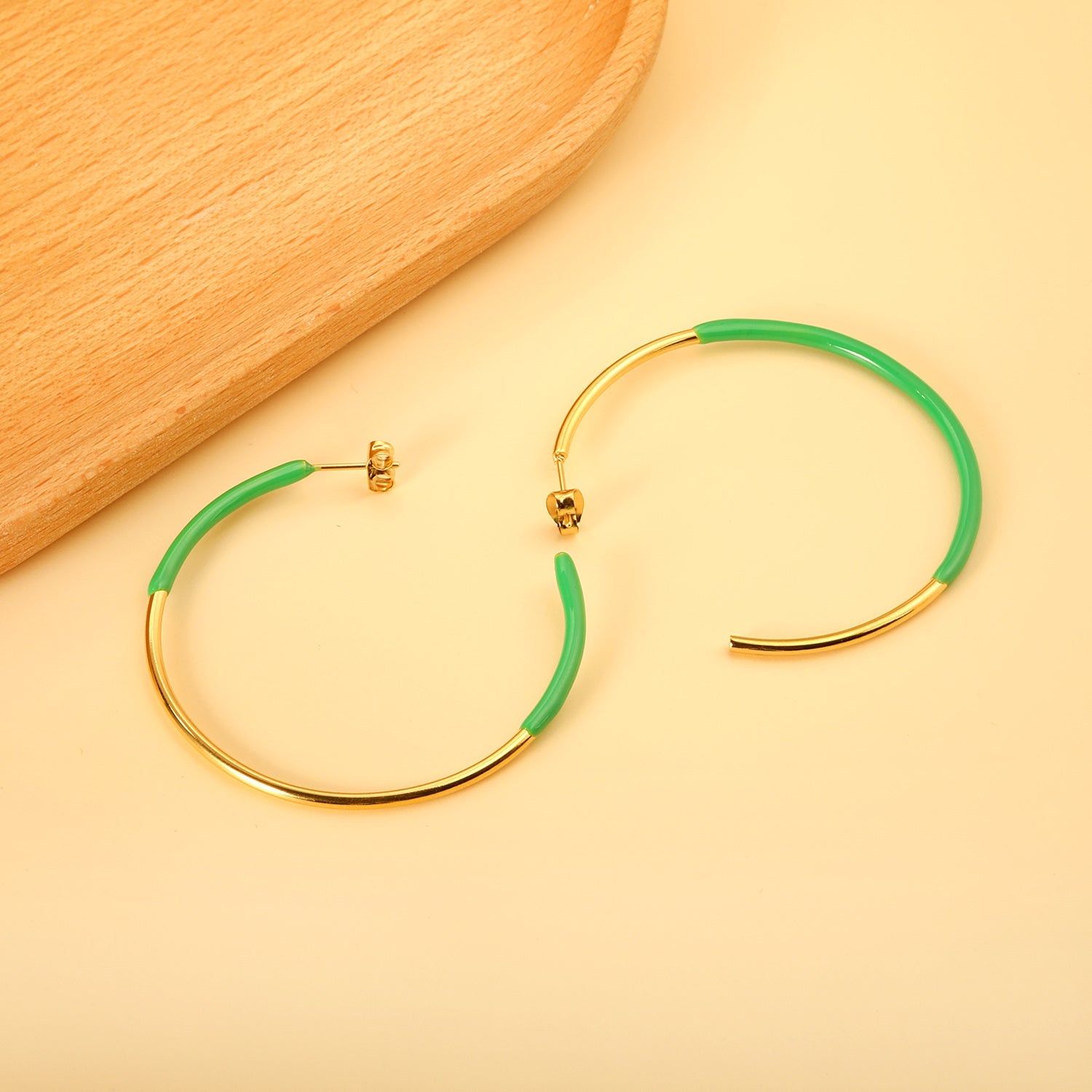 Pink & Blue & Green Circle Open Earrings 2*50mm asonjewelry