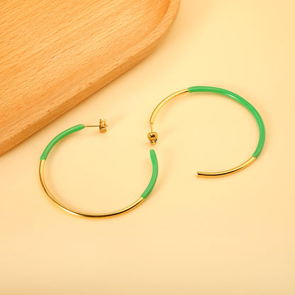 Pink & Blue & Green Circle Open Earrings 2*50mm asonjewelry