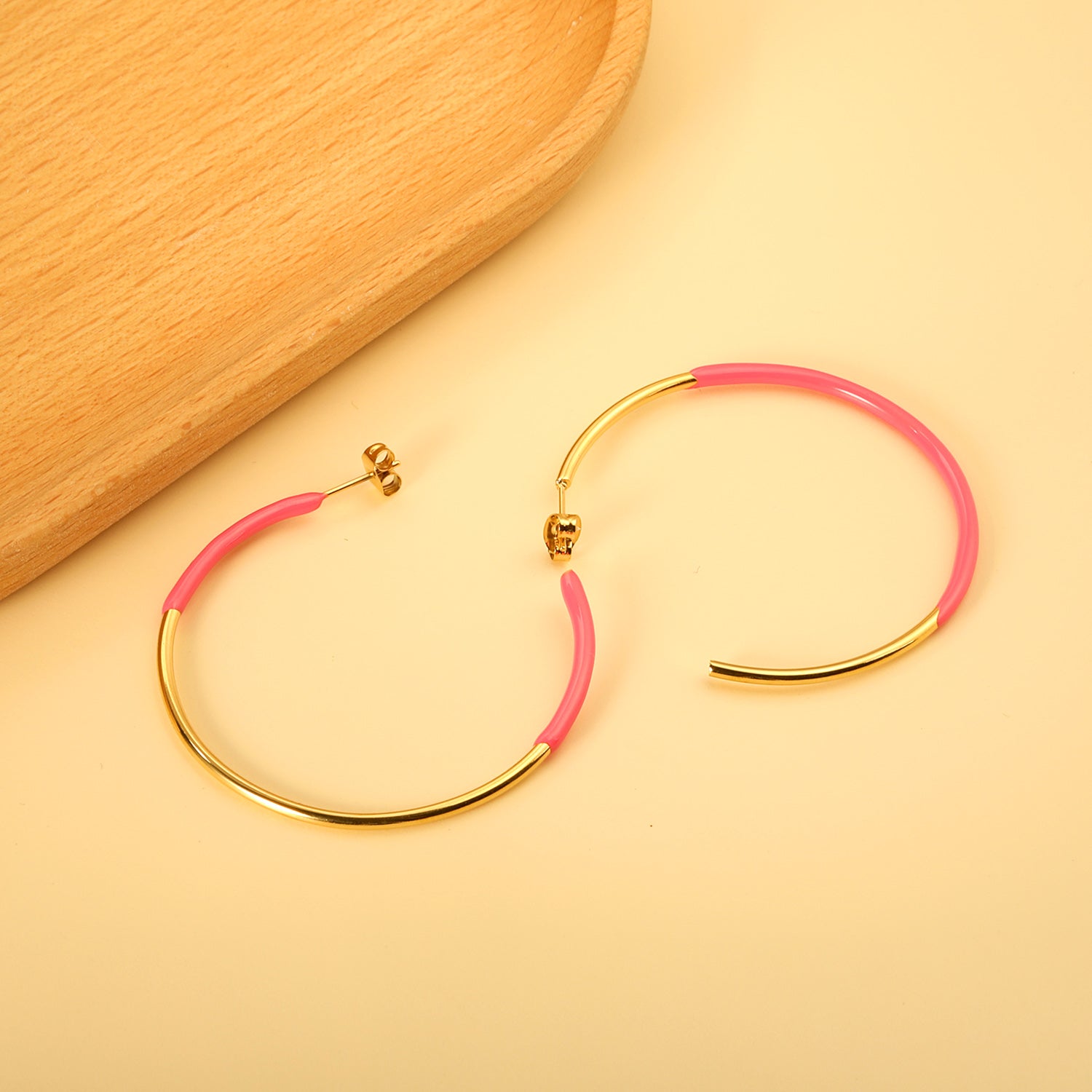 Pink & Blue & Green Circle Open Earrings 2*50mm asonjewelry