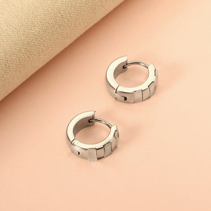 Round Earrings with White Seashells 4*12mm asonjewelry