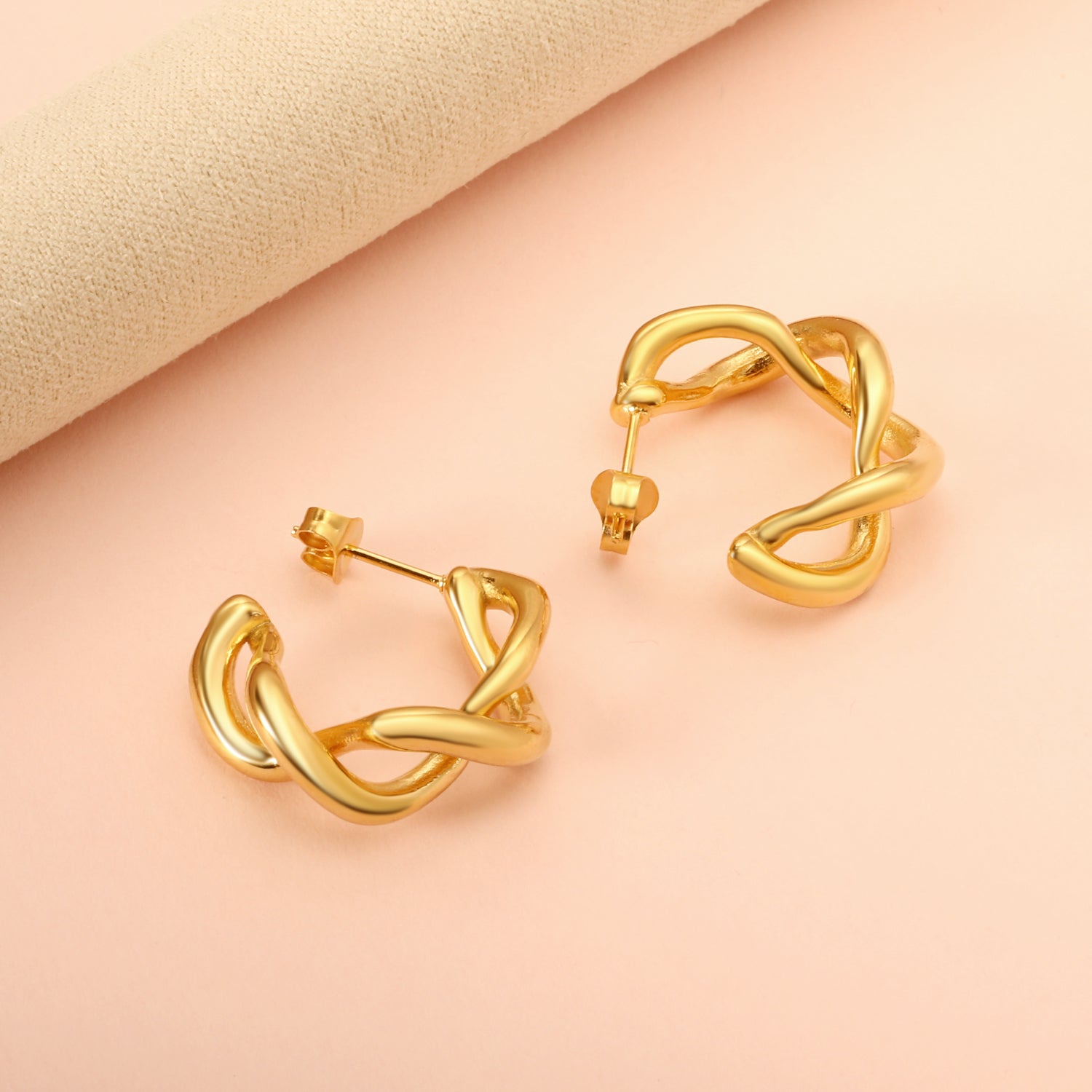 Twisted Semicircle Open Earrings 8*24mm asonjewelry
