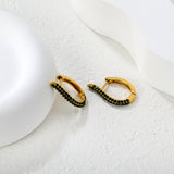 24mm high 17mm outer diameter Geometric hollowed-out waterdrop-shaped gemstone-cut emerald earrings Gold