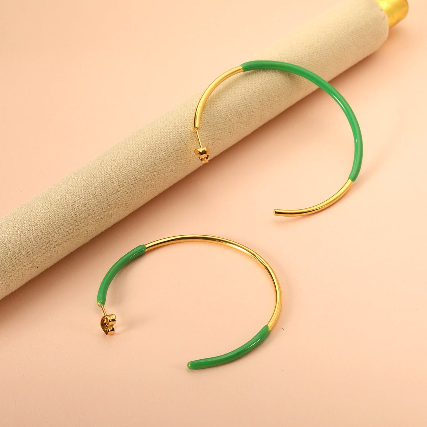 Pink & Blue & Green Circle Open Earrings 2*50mm asonjewelry