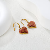 Ear hook + 16.64 * 16.3mm heart-shaped imitation Czech white diamond earrings, gold color