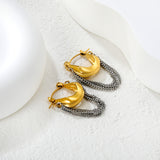 6.8*13mm handbag chain tassel earring intergold