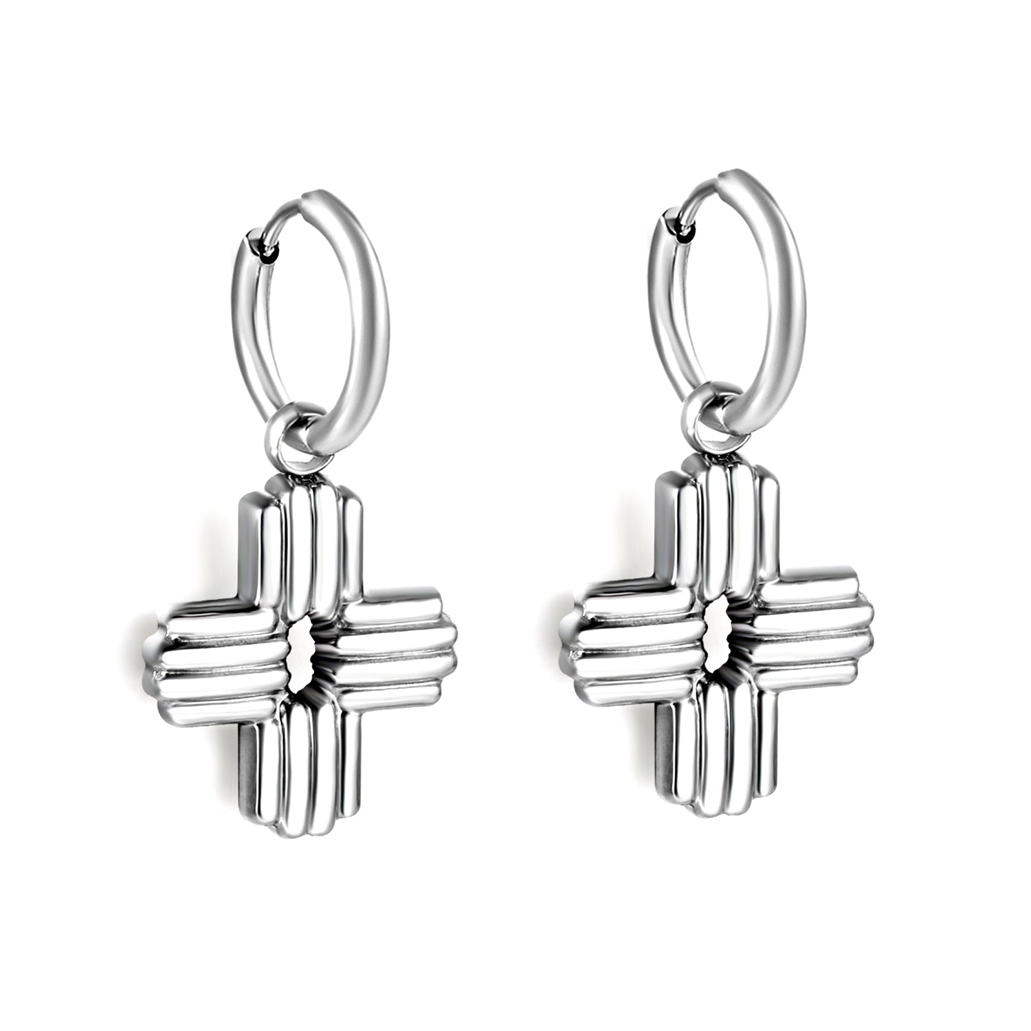 Circle with Cross Earrings asonjewelry