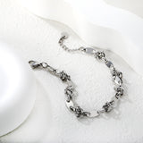 Width: 5.5mm, Thickness: 1.2mm, Smooth surface bead chain, 18+3cm+6mm round tail brand, bracelet, steel color/golden