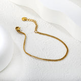 Width: 2.3mm, Thickness: 1.2mm. Double-bead chain, 17+3cm+6mm in length. Round tail style bracelet. Steel color/Gold.