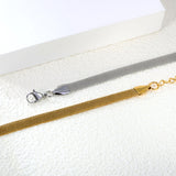 W6mm*Thick1mm Flat Mesh Bracelet18+3cm+6mm Round Tail Plaque Steel/Golden