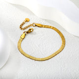 4.0-inch engraved Great Wall pattern knife blade chain 17+3cm+6mm round tail brand bracelet, steel color/golden