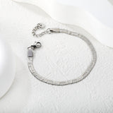 4.0-inch engraved Great Wall pattern knife blade chain 17+3cm+6mm round tail brand bracelet, steel color/golden