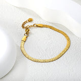 4.0 Water Jet Blade Chain 17 + 3cm + 6mm Round Tail Brand Hand Chain Steel/Gold