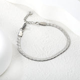 4.00 pieces of flower-shaped blade chain 17+3cm+6mm with round end, brand "Yuanzhi", bracelet, steel color/golden