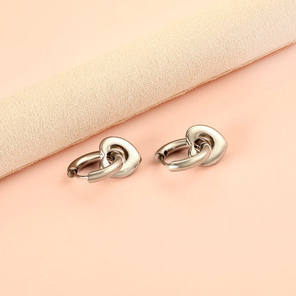 New 3x16mm Circle With Heart Shaped Accessories Earrings asonjewelry
