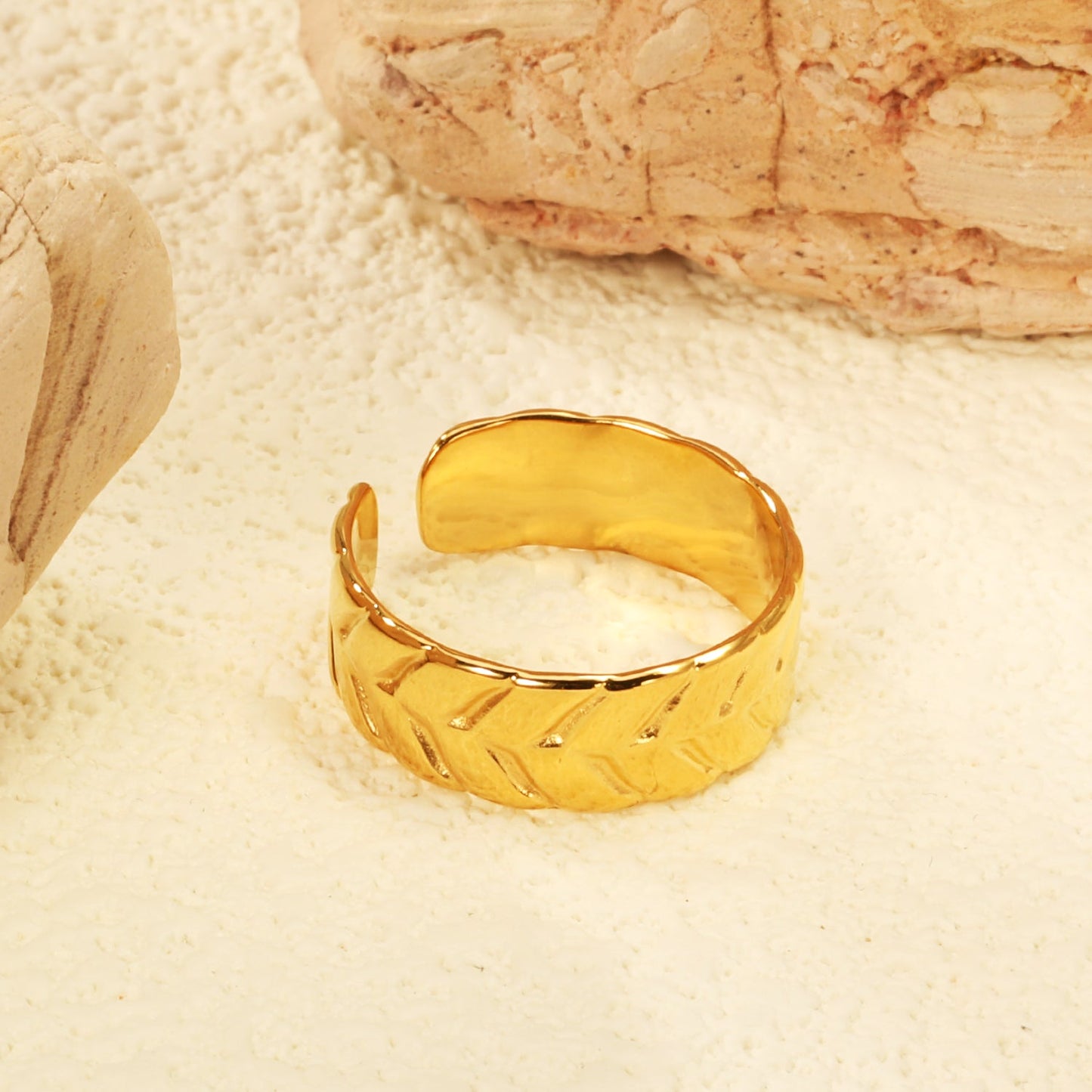 New exaggerated surface wheat ear shape ring asonjewelry