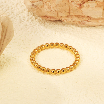 New Stainless Steel Simple Round Bead Bone Ring asonjewelry