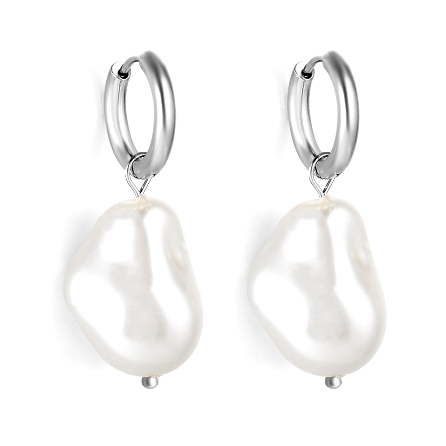 2024 New Year Fashion Various Irregular Shape White Pearl Earrings asonjewelry