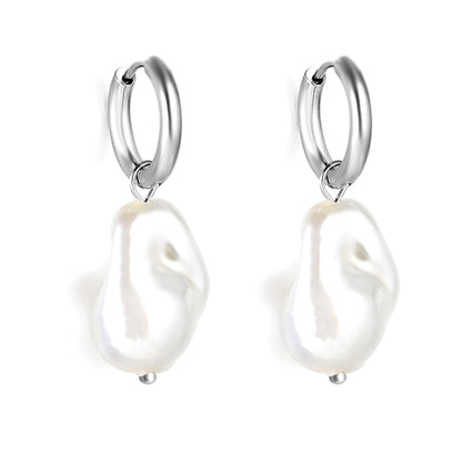 2024 New Year Fashion Various Irregular Shape White Pearl Earrings asonjewelry