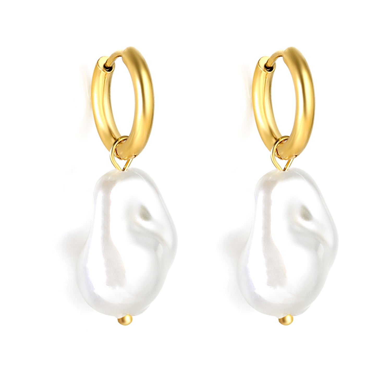 2024 New Year Fashion Various Irregular Shape White Pearl Earrings asonjewelry