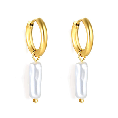 2024 New Year Fashion Various Irregular Shape White Pearl Earrings asonjewelry