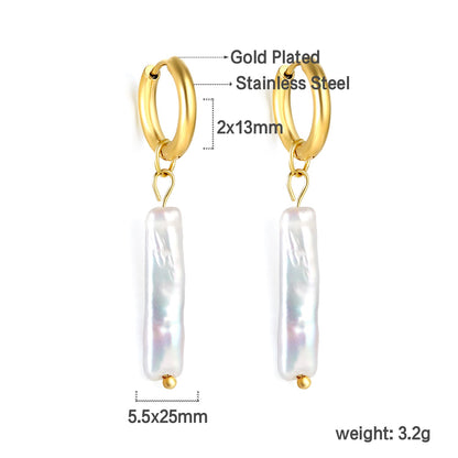 2024 New Year Fashion Various Irregular Shape White Pearl Earrings asonjewelry