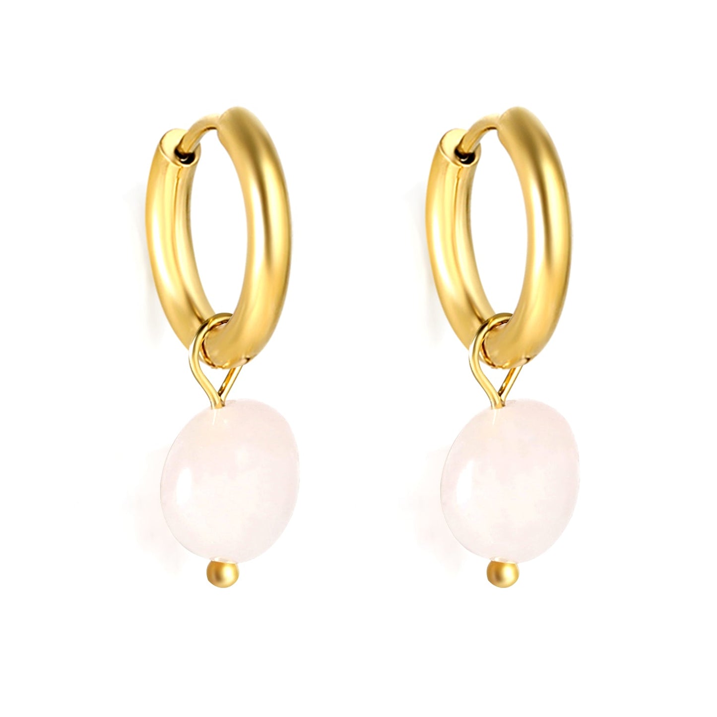 2024 New Year Fashion 3 Colors Natural Stone Stud Earrings asonjewelry