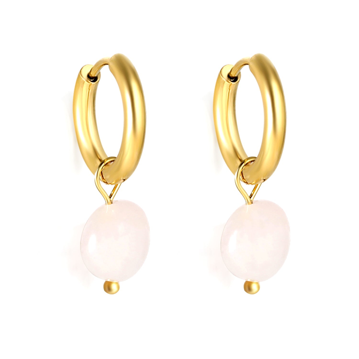 2024 New Year Fashion 3 Colors Natural Stone Stud Earrings asonjewelry