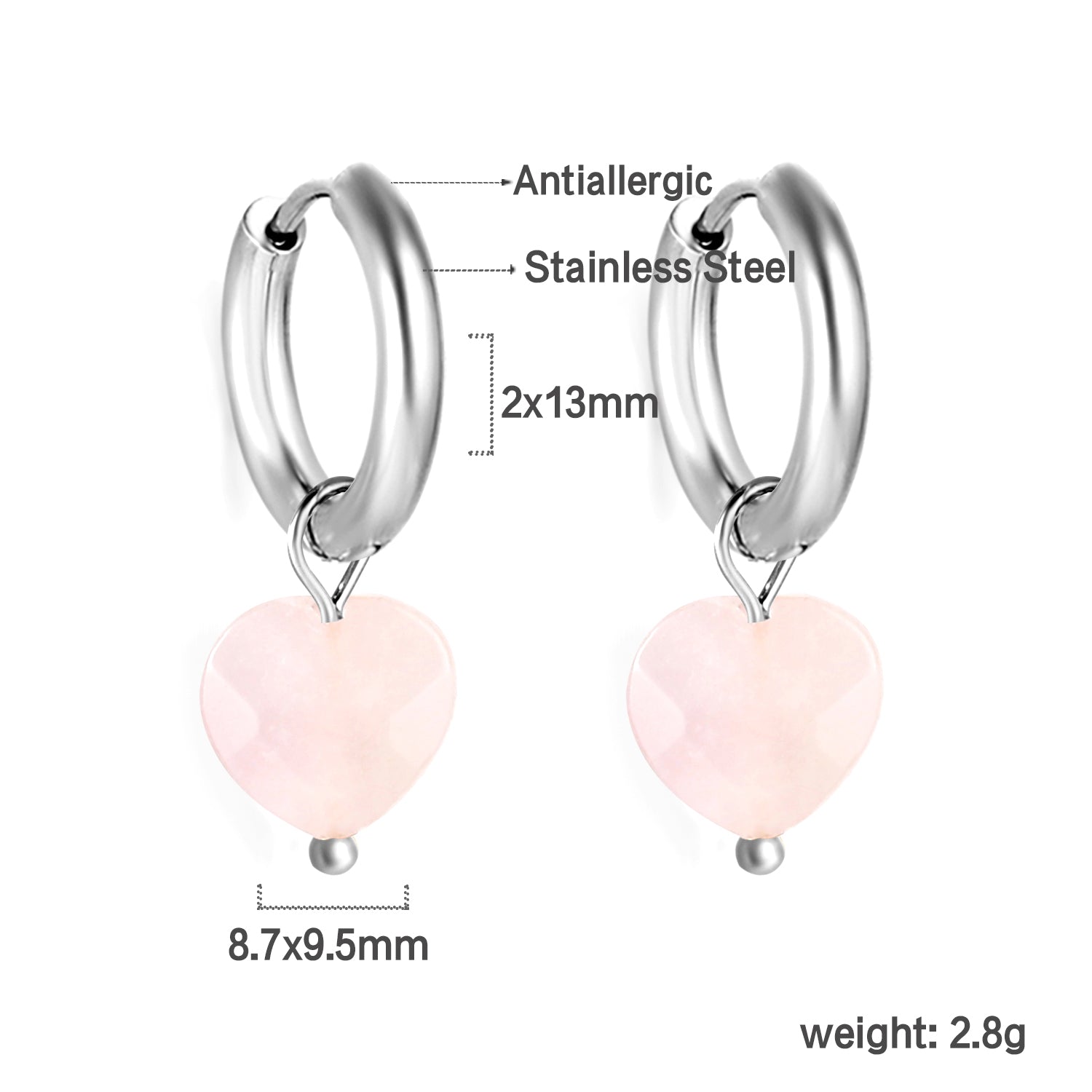 2024 New Year Fashion 3 Colors Natural Stone Stud Earrings asonjewelry