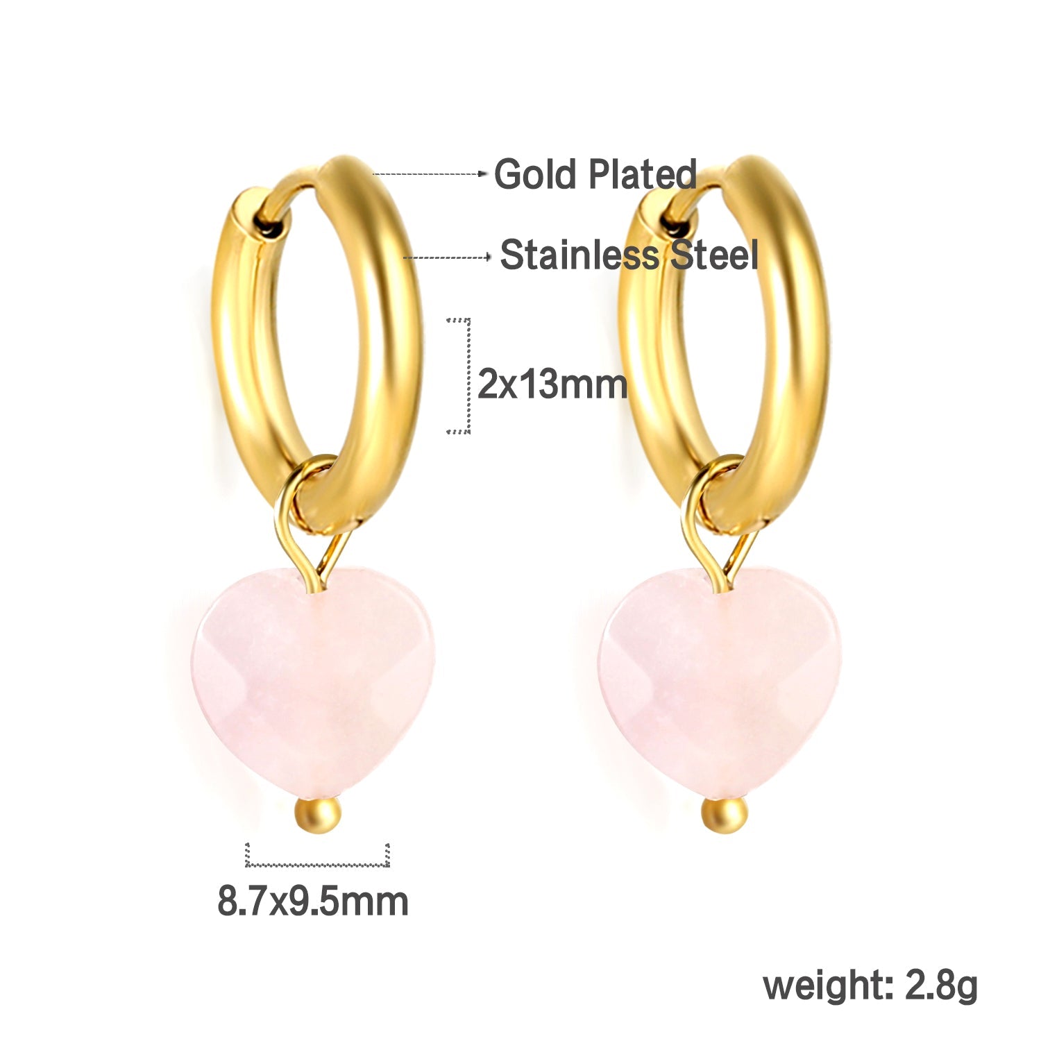 2024 New Year Fashion 3 Colors Natural Stone Stud Earrings asonjewelry