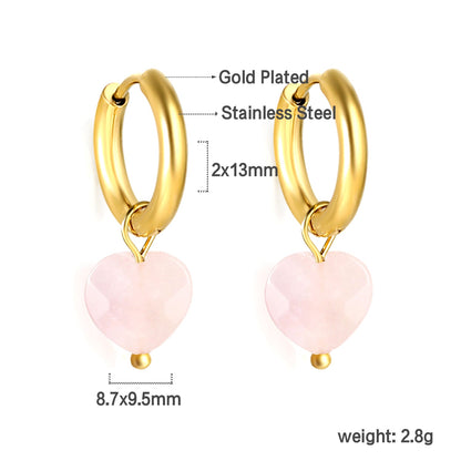 2024 New Year Fashion 3 Colors Natural Stone Stud Earrings asonjewelry