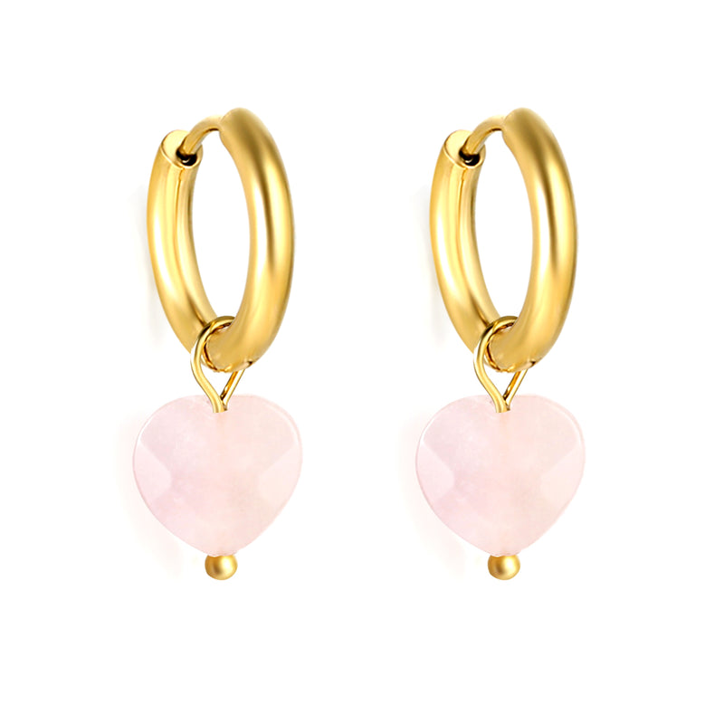 2024 New Year Fashion 3 Colors Natural Stone Stud Earrings