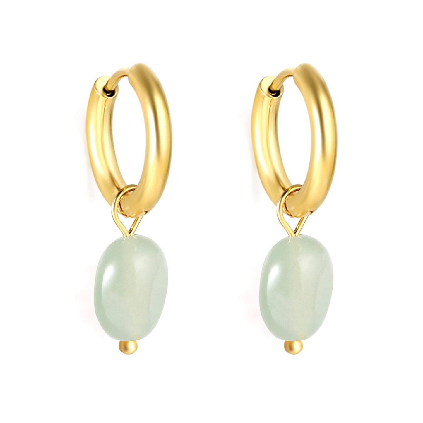 2024 New Year Fashion 3 Colors Natural Stone Stud Earrings asonjewelry