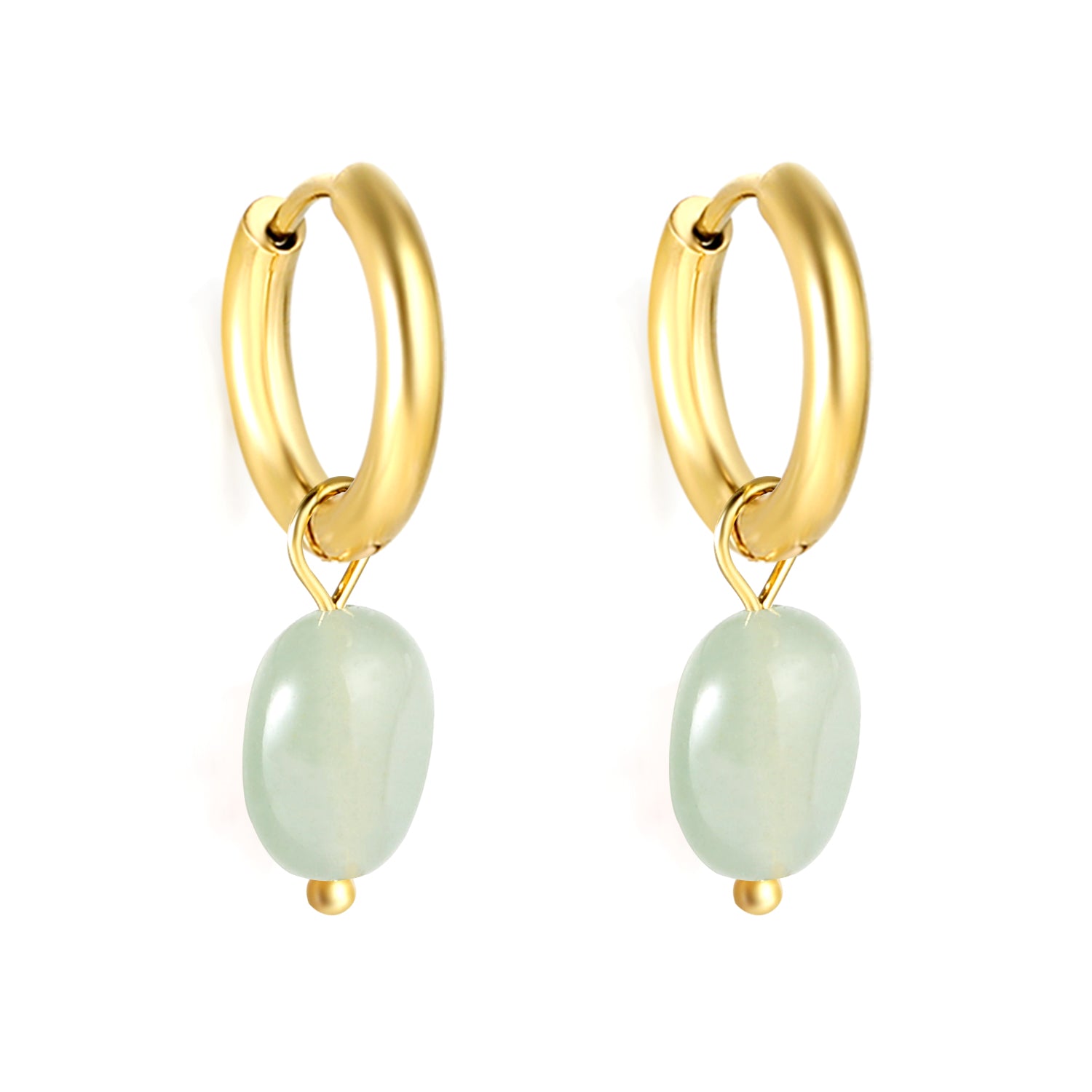 2024 New Year Fashion 3 Colors Natural Stone Stud Earrings asonjewelry