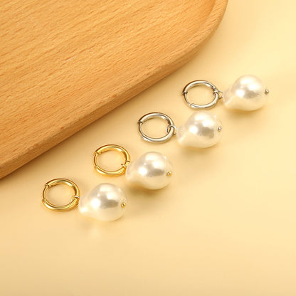 2024 New Year Fashion Various Irregular Shape White Pearl Earrings asonjewelry