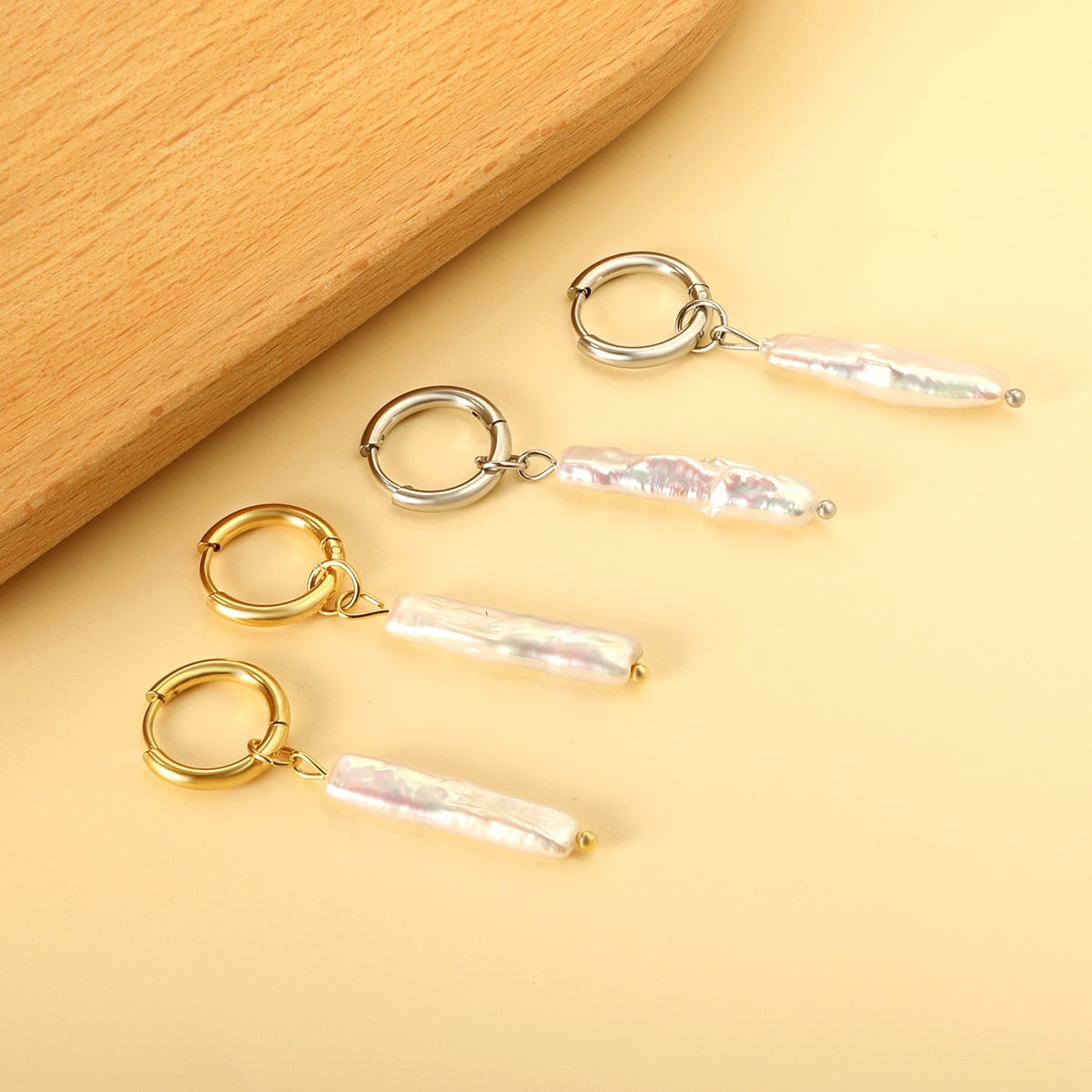 2024 New Year Fashion Various Irregular Shape White Pearl Earrings asonjewelry