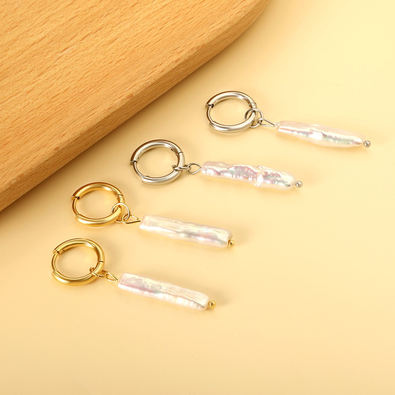 2024 New Year Fashion Various Irregular Shape White Pearl Earrings asonjewelry