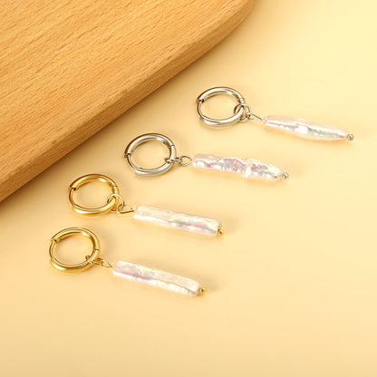 2024 New Year Fashion Various Irregular Shape White Pearl Earrings asonjewelry