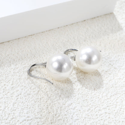 White Pearl Earrings 14mm asonjewelry
