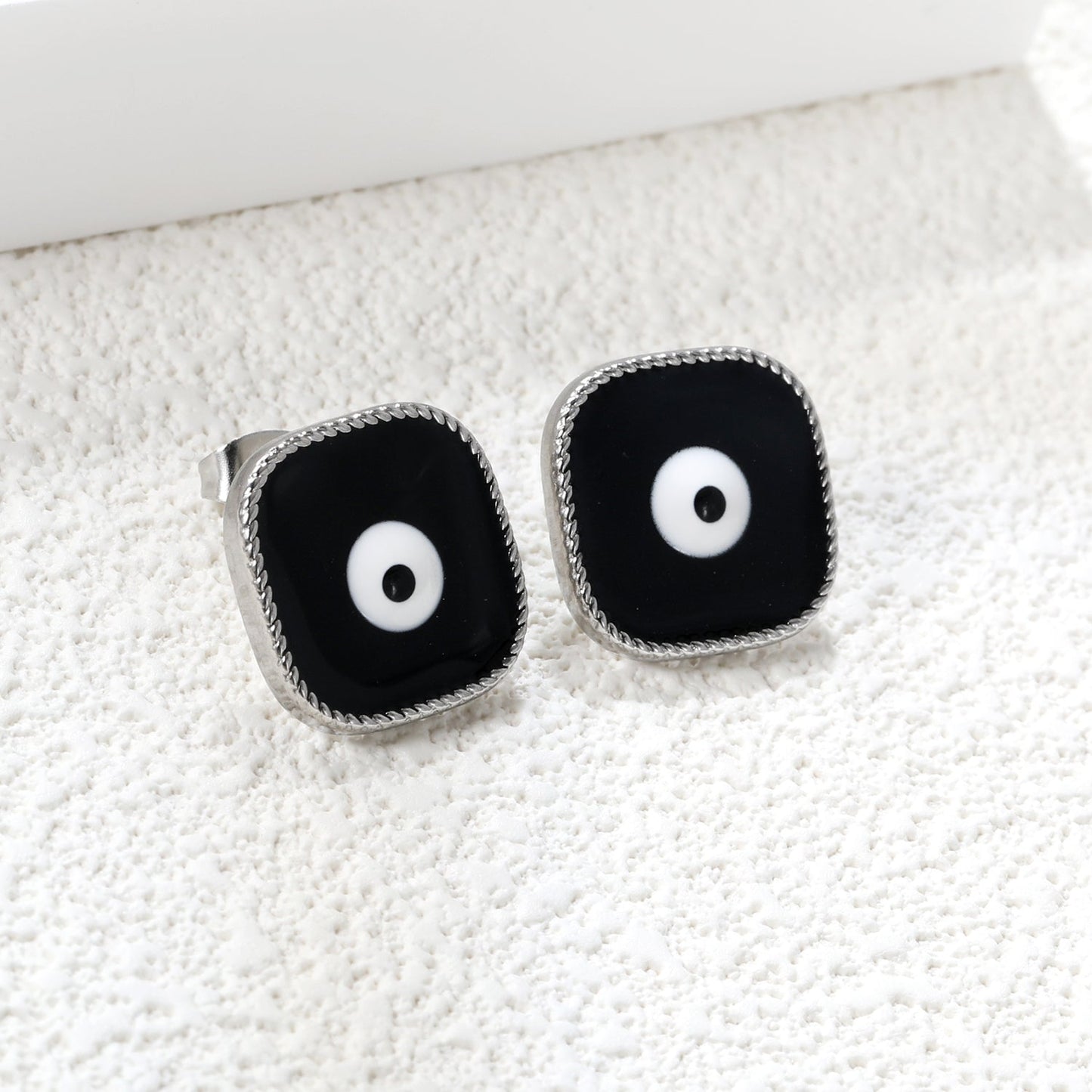 Lace Square with Multi-color Eyelets Multi-color Bottom Oil Drop Earrings 16.5*16.5mm asonjewelry