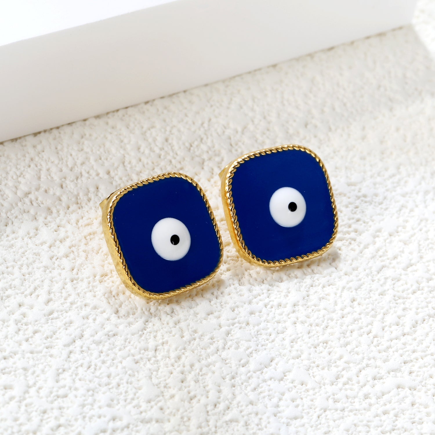 Lace Square with Multi-color Eyelets Multi-color Bottom Oil Drop Earrings 16.5*16.5mm asonjewelry