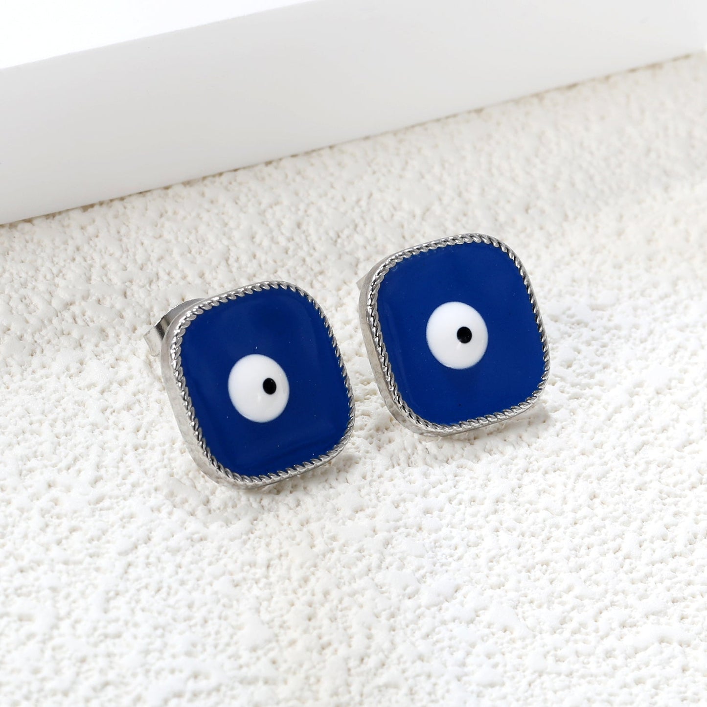 Lace Square with Multi-color Eyelets Multi-color Bottom Oil Drop Earrings 16.5*16.5mm asonjewelry