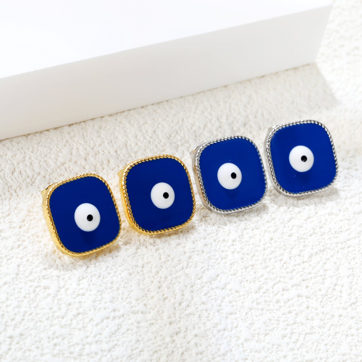 Lace Square with Multi-color Eyelets Multi-color Bottom Oil Drop Earrings 16.5*16.5mm asonjewelry