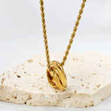 Small four sided mill necklace (OD 15mm ring size 5 pendant) 2.0 twist chain 40+5cm+6mm round tag steel color/golden color