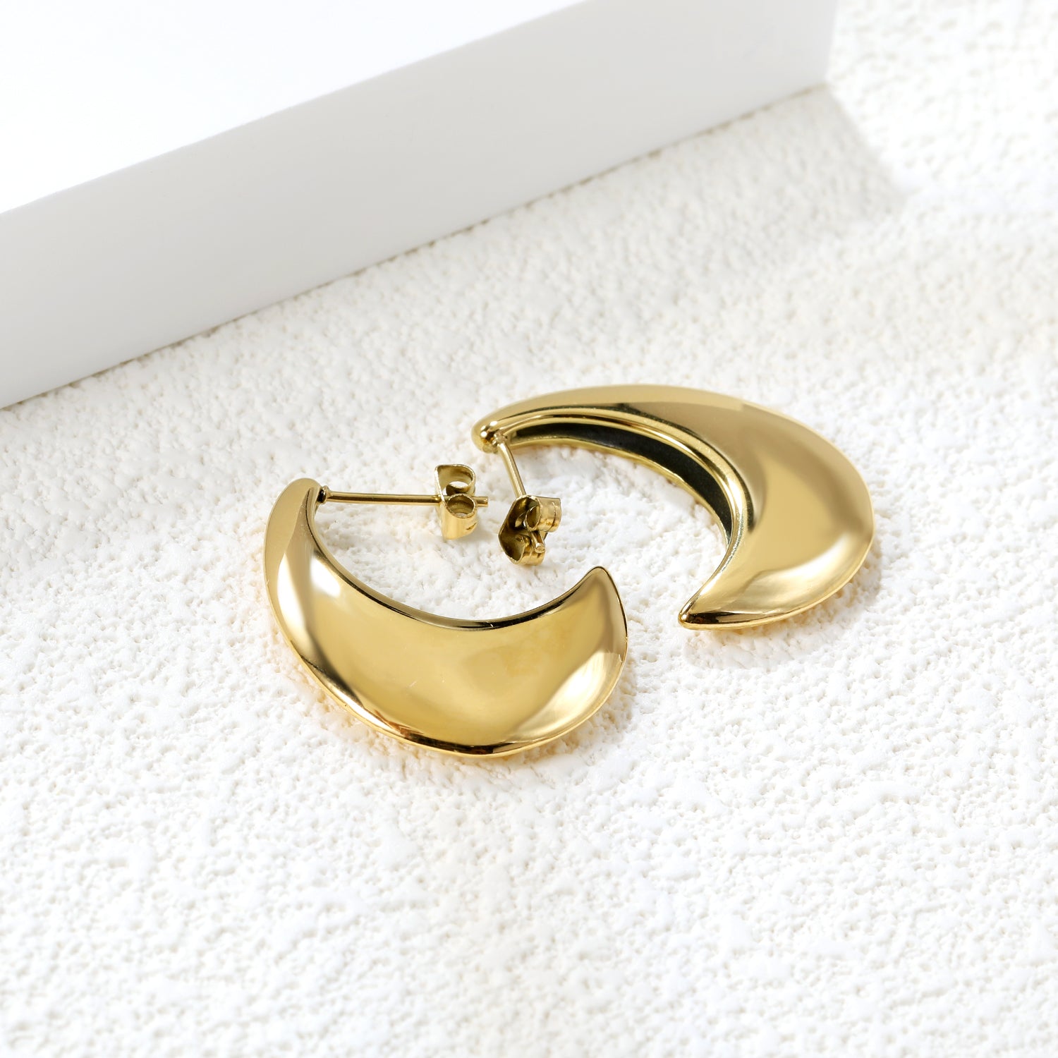 Little Fat Moon Earrings 24.5*26.8mm asonjewelry