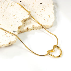 2*17.5*15.5mm heart shape hollow pendant necklace 41+4cm