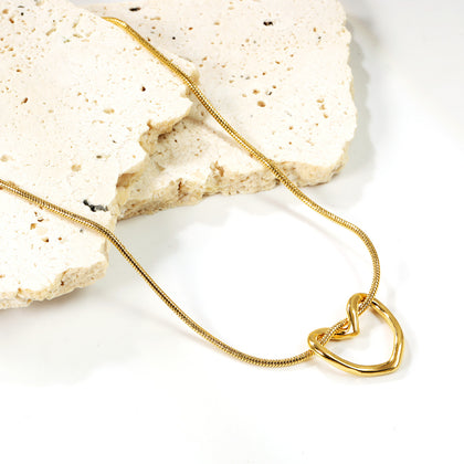 2*17.5*15.5mm heart shape hollow pendant necklace 41+4cm