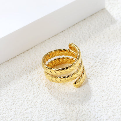 Classic Patterned Triple Swivel Ring asonjewelry