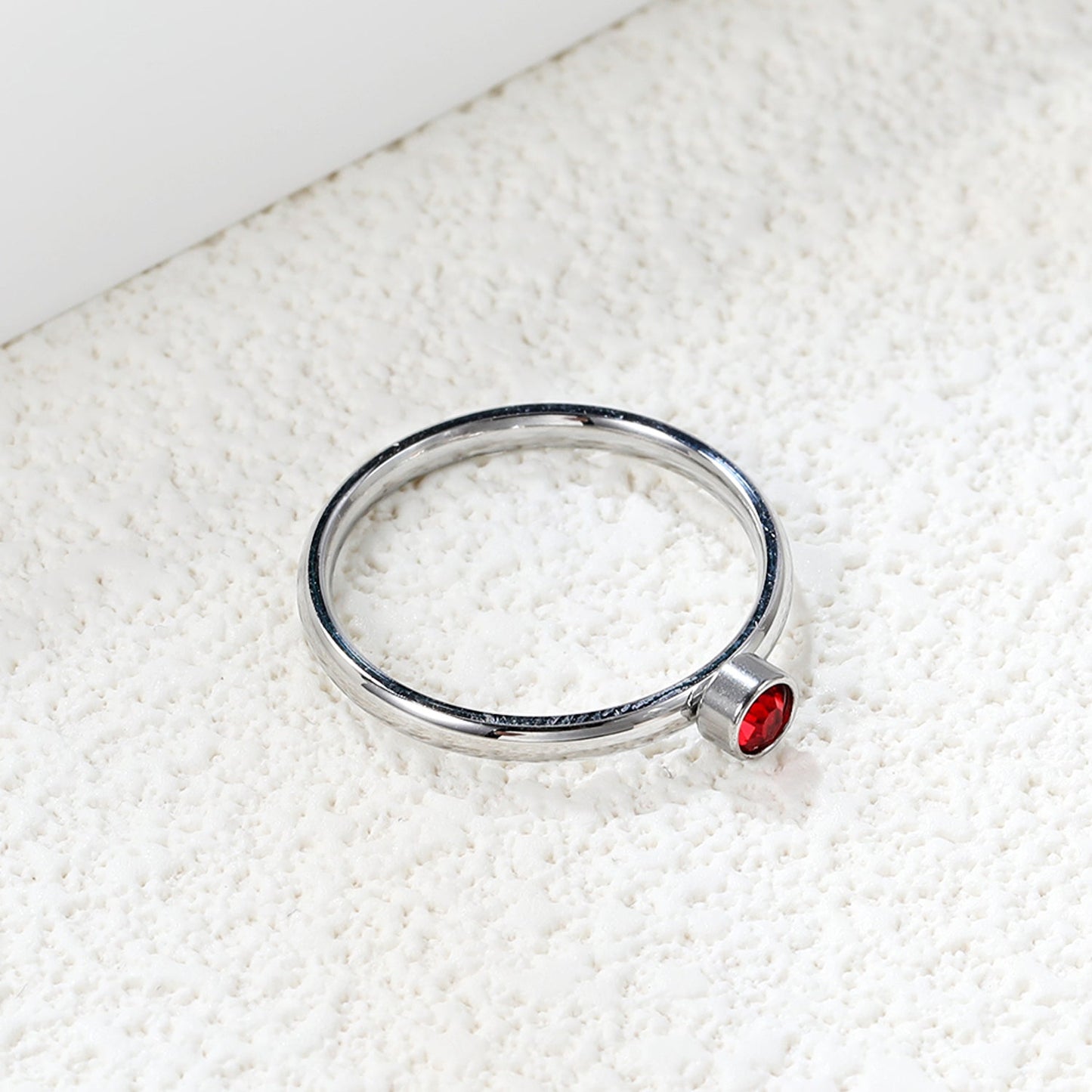 Minimalist band with incoming red diamonds asonjewelry