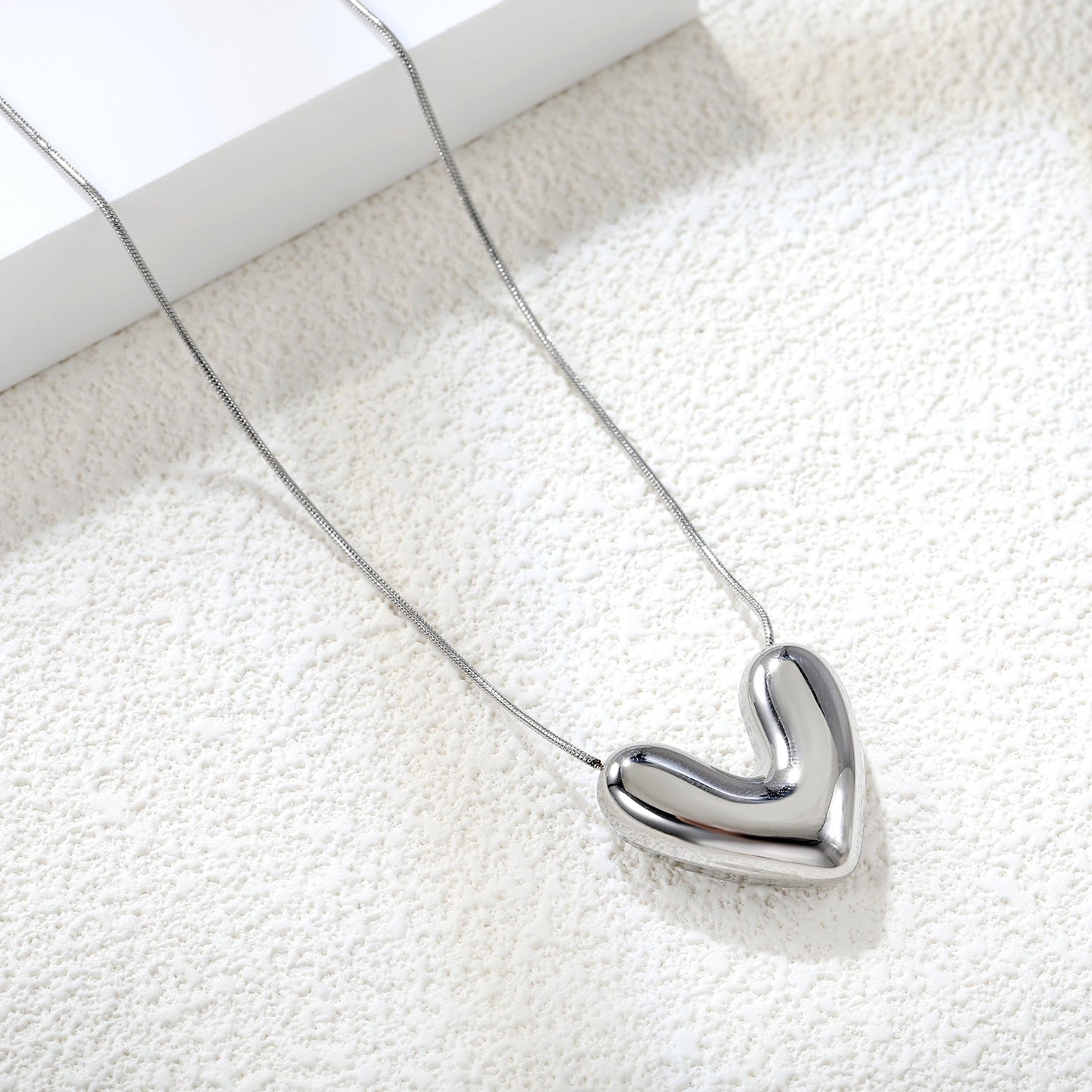 25*22mm heart pendant necklace 40+5cm asonjewelry