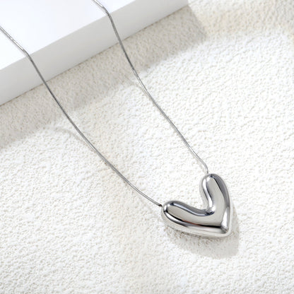 25*22mm heart pendant necklace 40+5cm asonjewelry